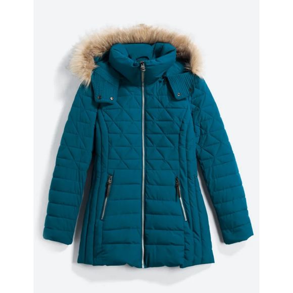 Stitch Fix Marc New York Risor Quilted Puffer Coat in Teal Green - Picture 1 of 11